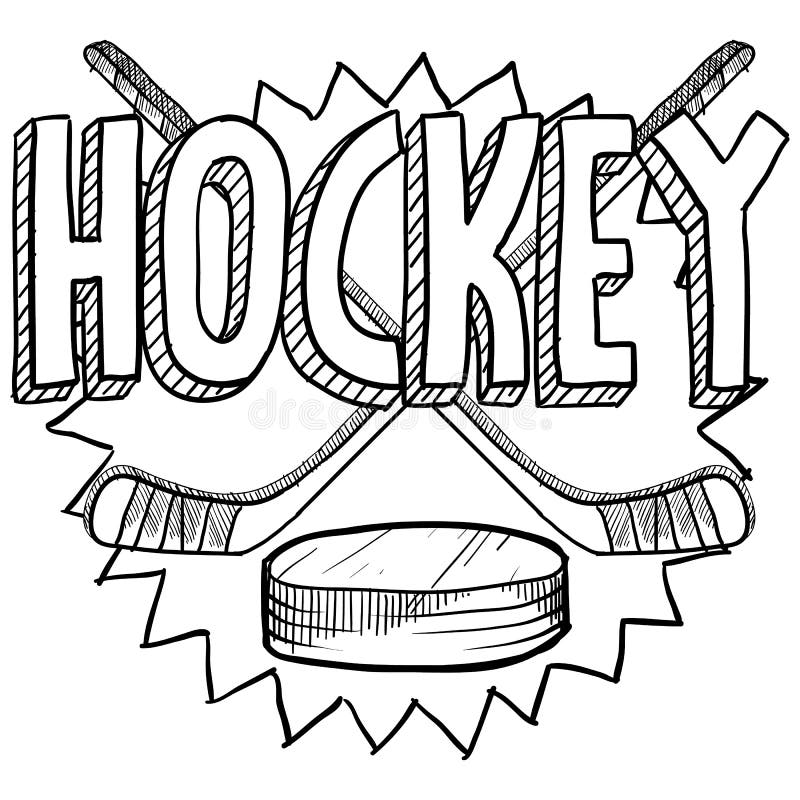 Hockey sketch stock vector illustration of winter winning