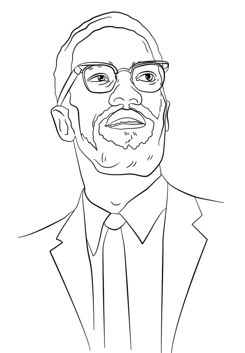 Malcolm x coloring pages