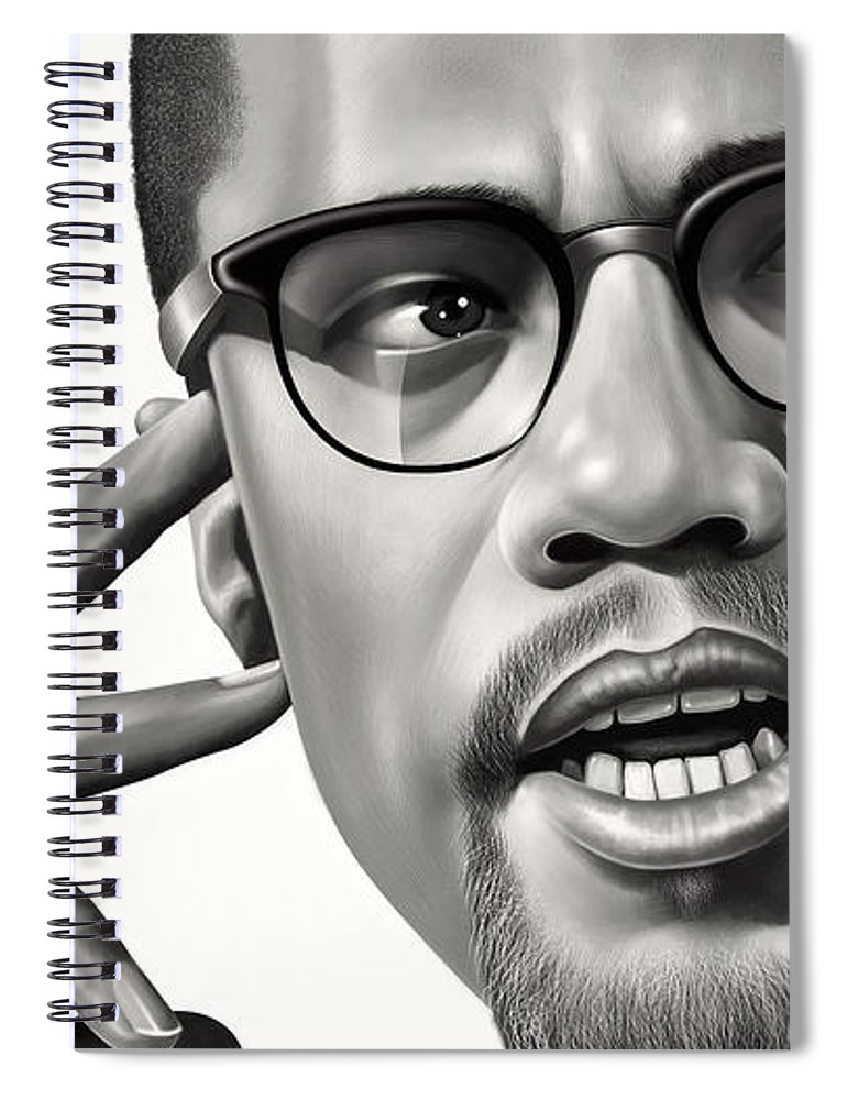 Malcolm x drawing spiral notebook by jovemini j