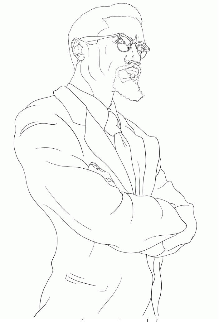 Malcolm x coloring page