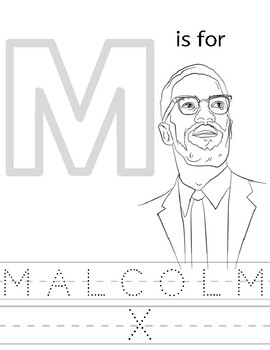 Malcolm x coloring sheet by afrocentric montessori tpt