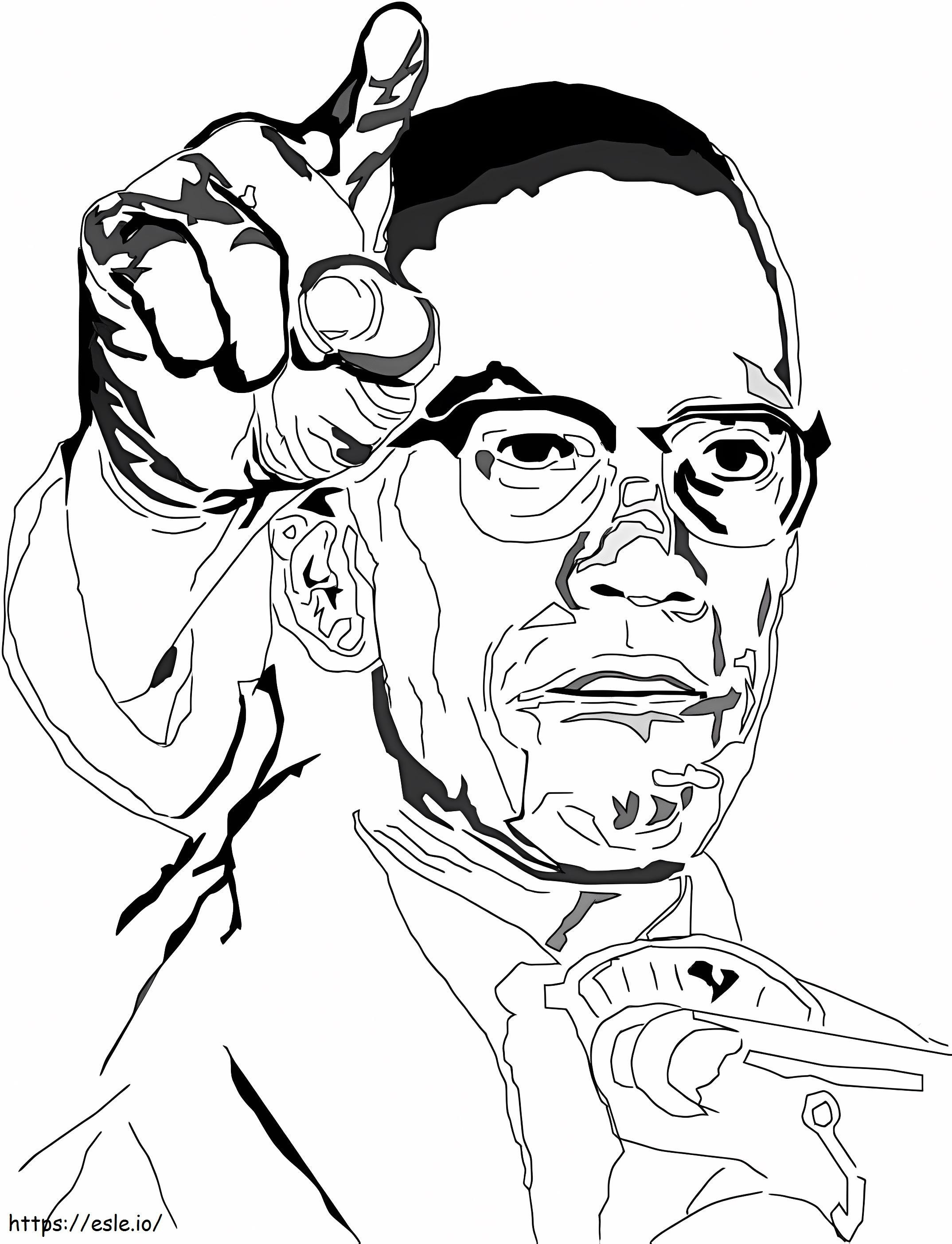 Malcolm x coloring page