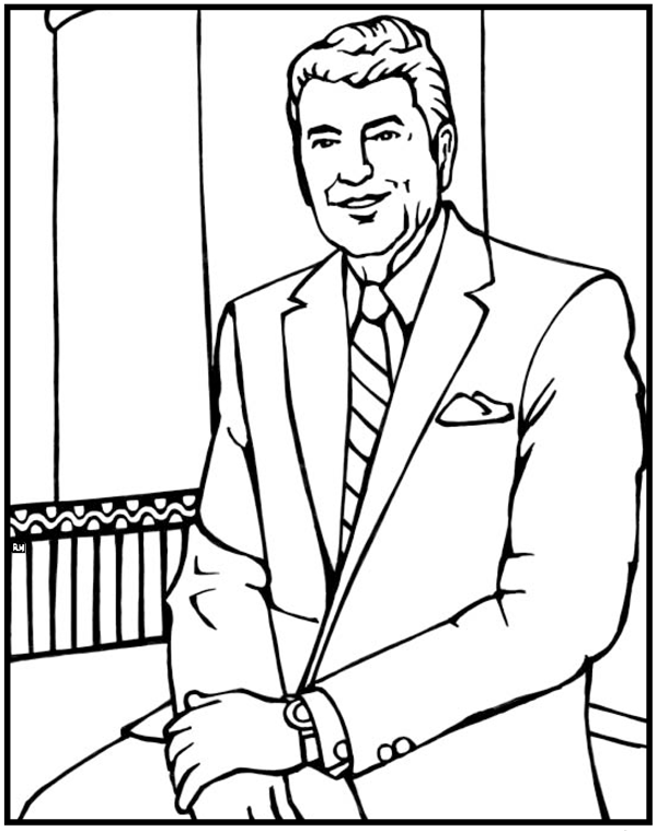 Ronald reagan coloring page purple kitty