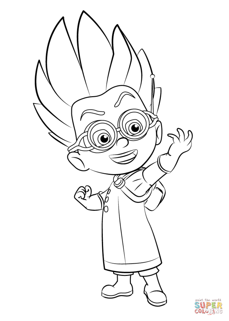 Romeo from pj masks coloring page free printable coloring pages