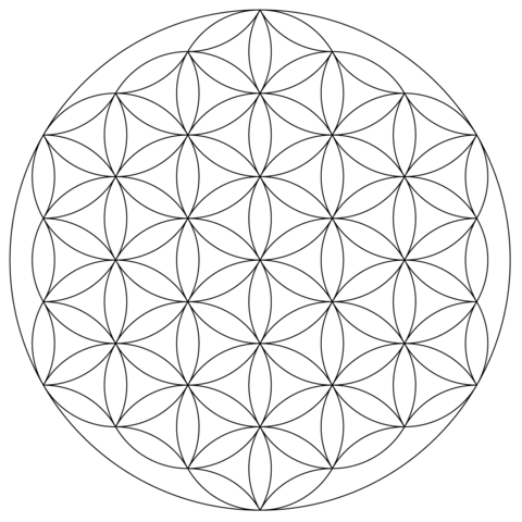 Flower of life mandala coloring page free printable coloring pages sacred geometry symbols sacred geometry flower of life