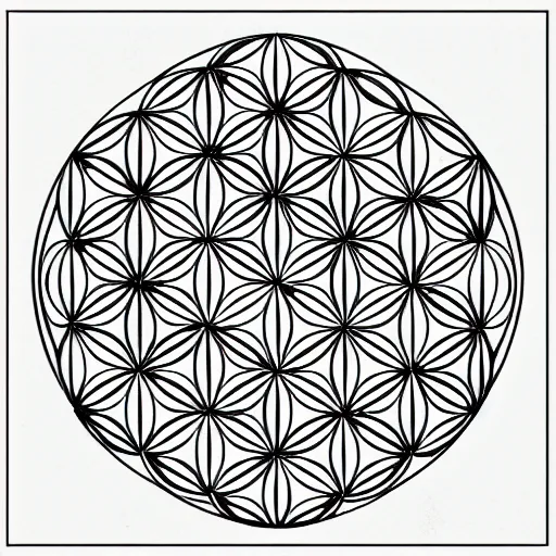 Flower of lifegeometry concept drawing plan in stable diffusion