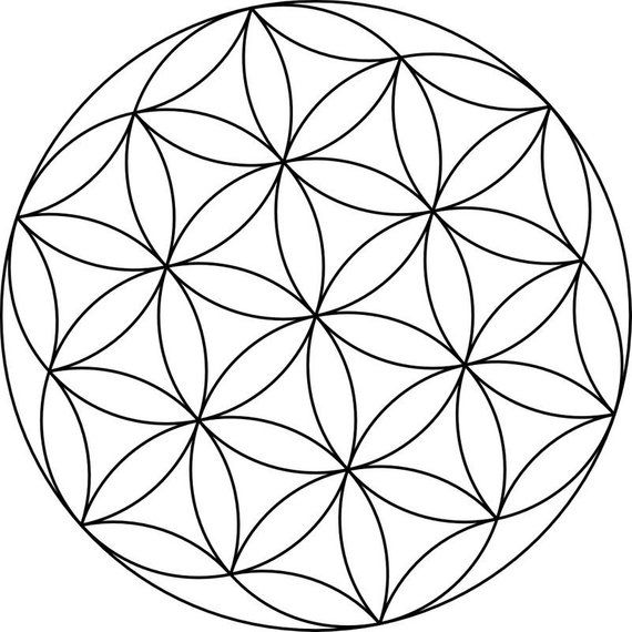 Flower of life canvas crystal grid