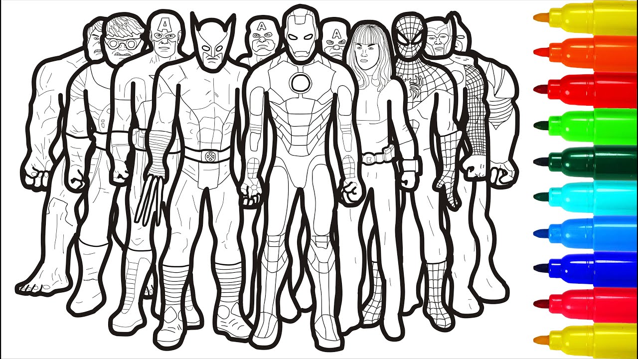 The marvel coloring pages