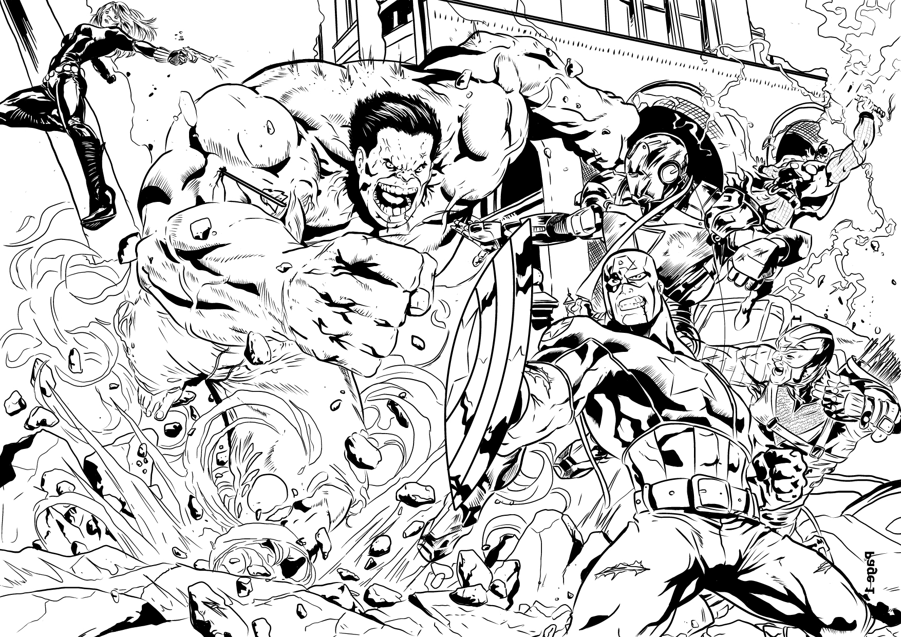 Free avengers drawing to download and color