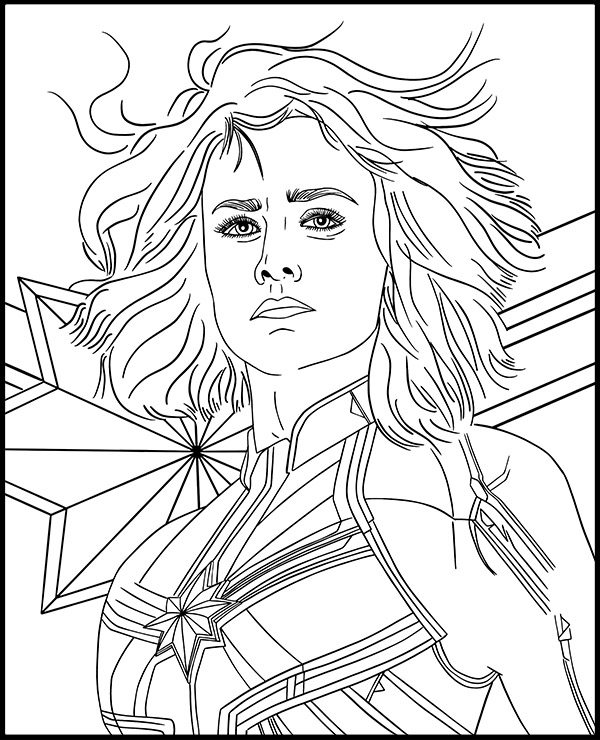 Printable captain marvel coloring page avengers