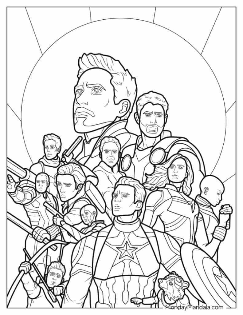 Marvel avengers coloring pages free pdf printables