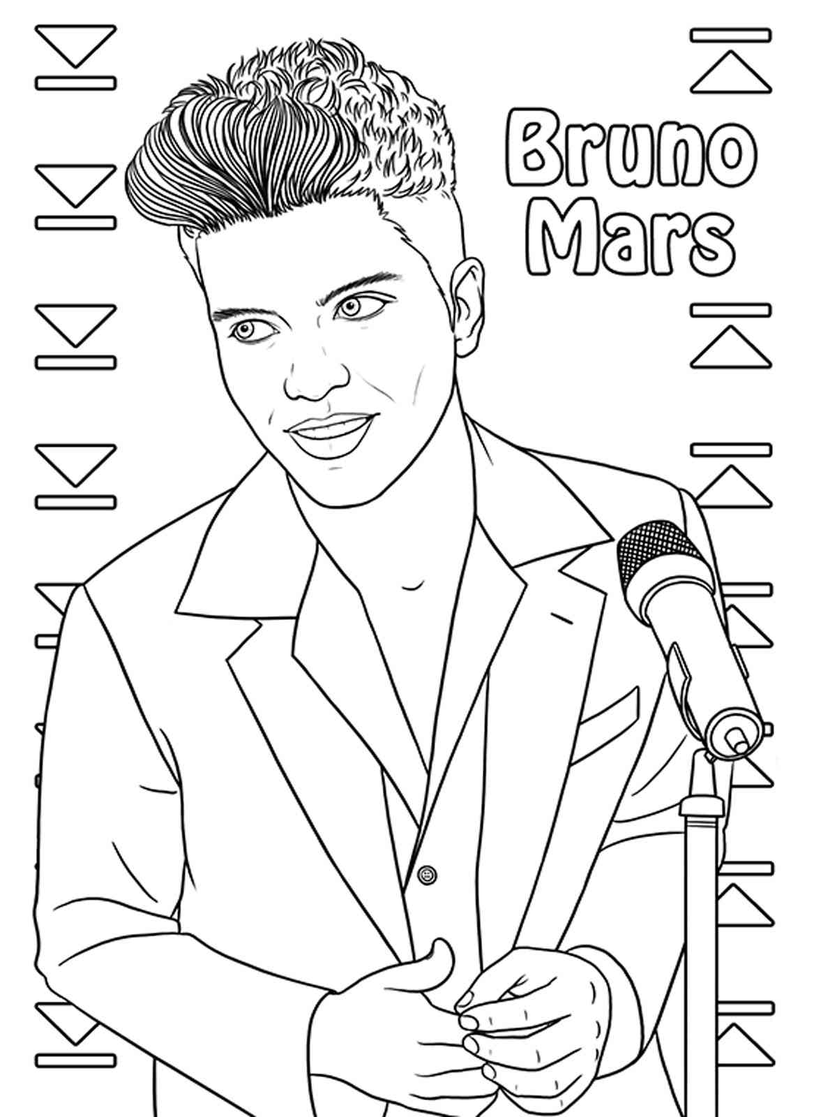 Bruno mars coloring pages