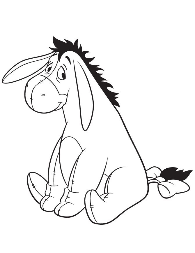 Eeyore smiling coloring page animal coloring pages disney coloring pages coloring pictures