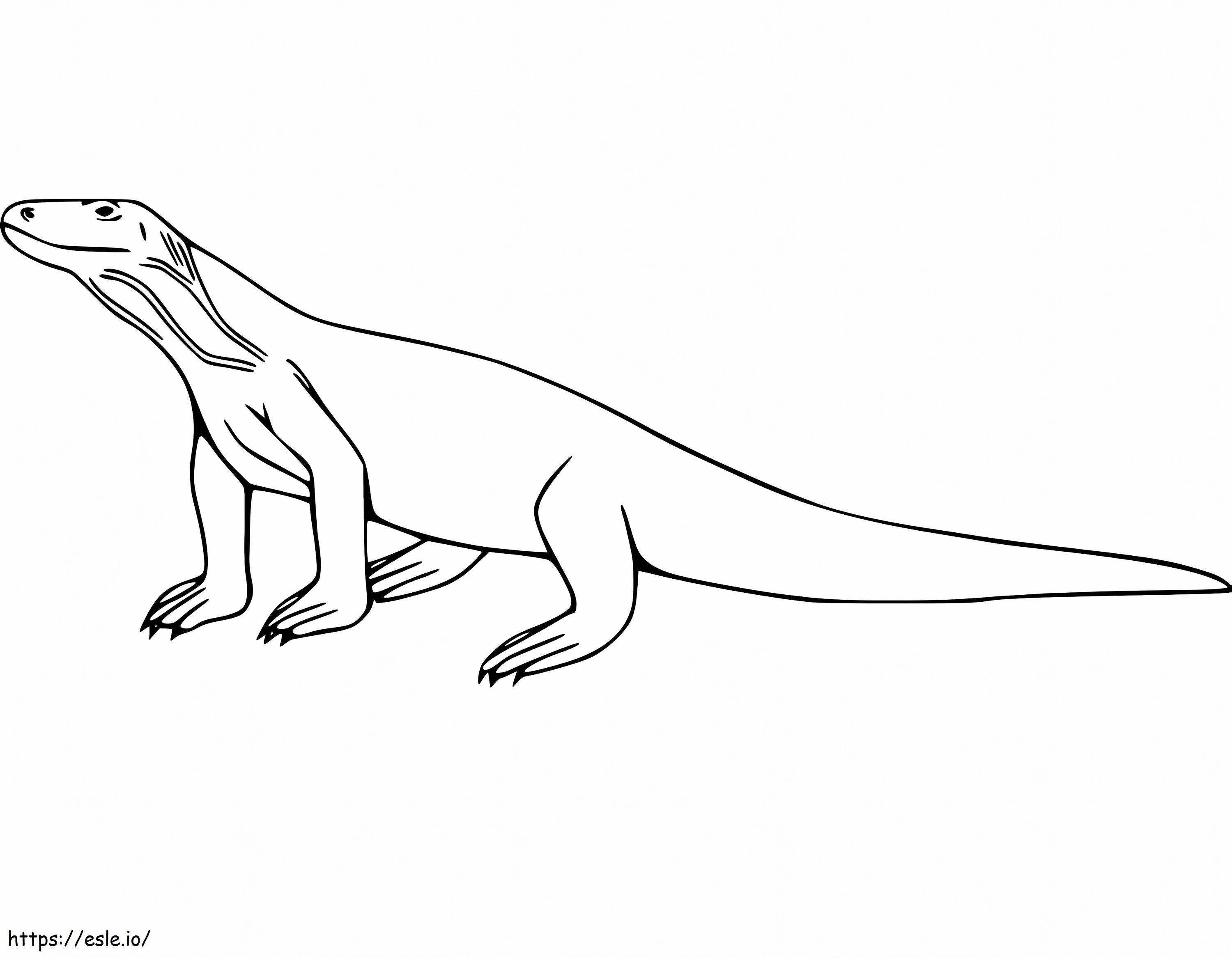 Easy komodo dragon coloring page