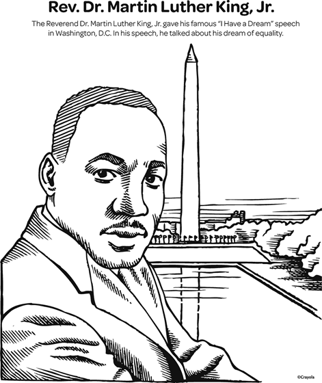 Reverend dr martin luther king jr coloring page