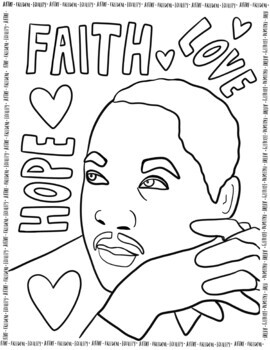 Martin luther king jr coloring pages printable activity tpt