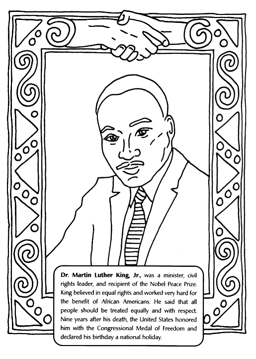 Martin luther king jr coloring pages printable for free download