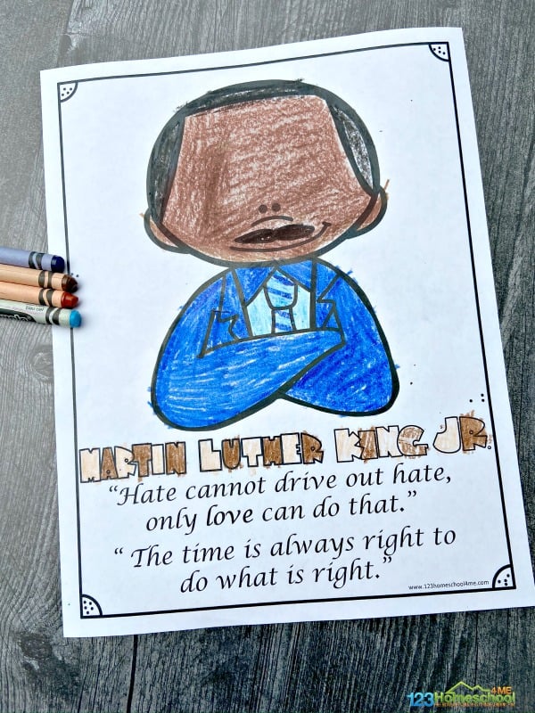 Free printable martin luther king jr coloring page