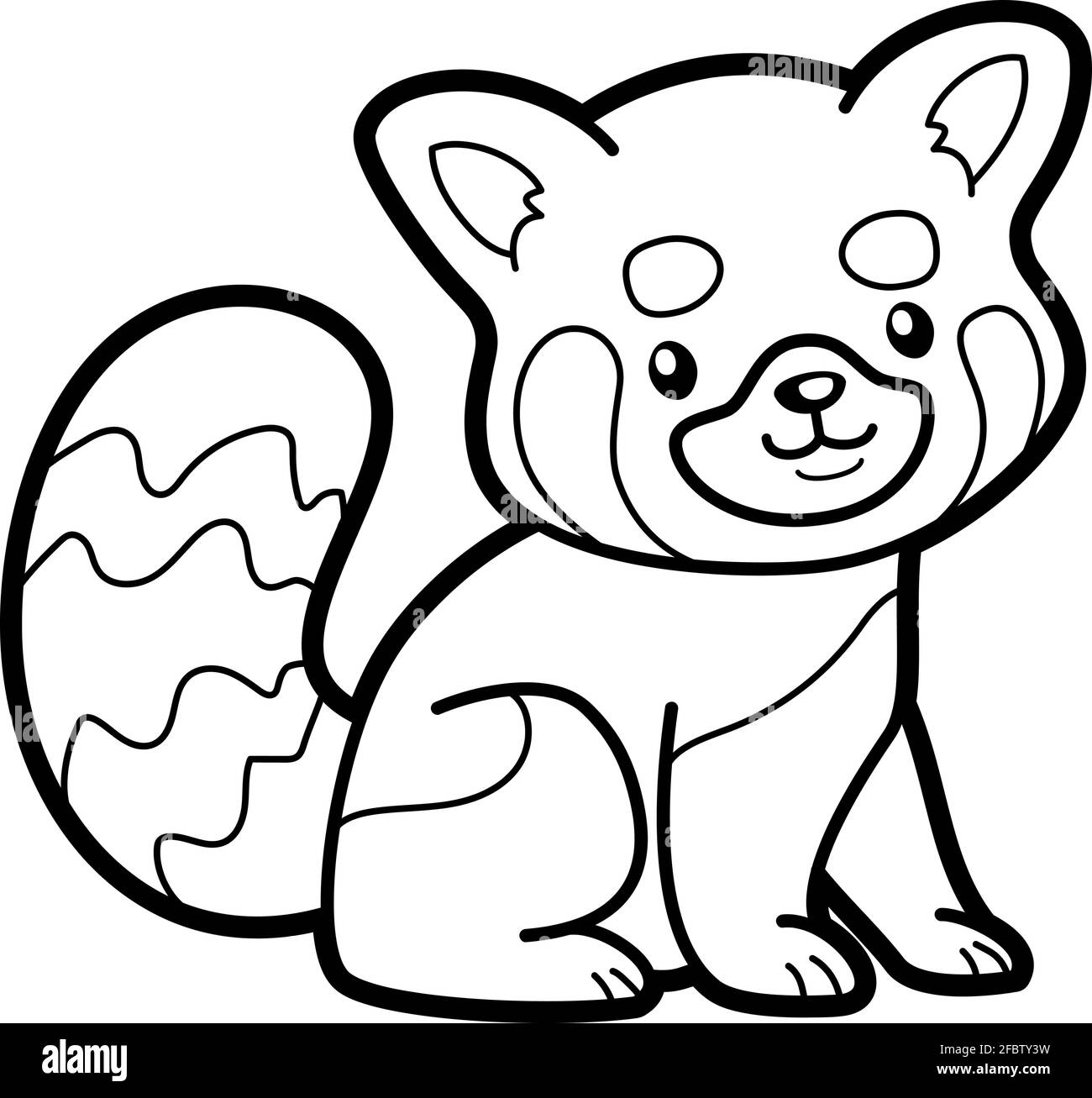 Coloring book or page for kids red panda black and white vector illustration stock vector image art