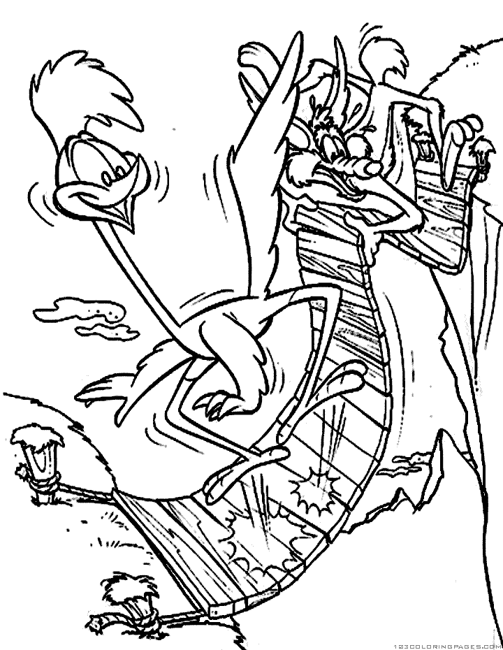 Wile coyote and road runner coloring pages