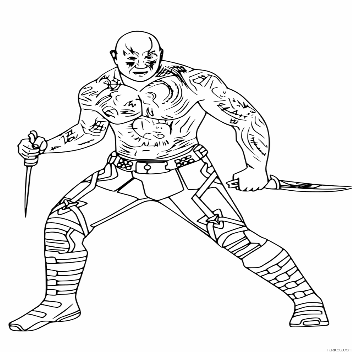 Drax the destroyer coloring page