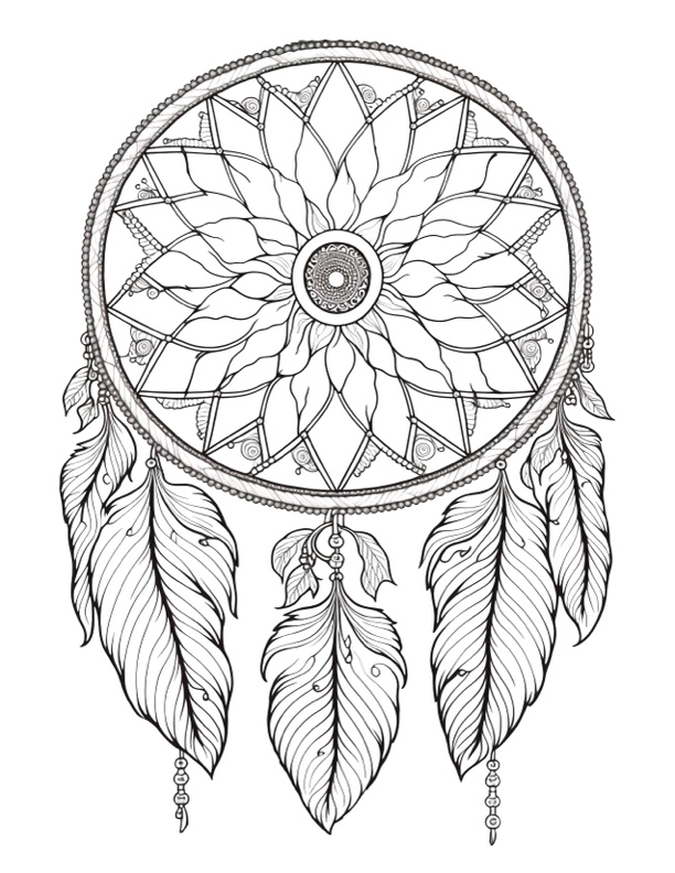 Free printable dream catcher coloring pages