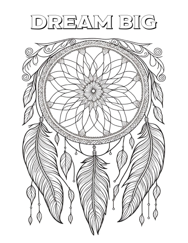 Free printable dream catcher coloring pages