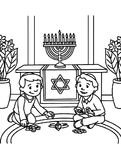 Dreidel dreidel dreidel free printable coloring page for kids