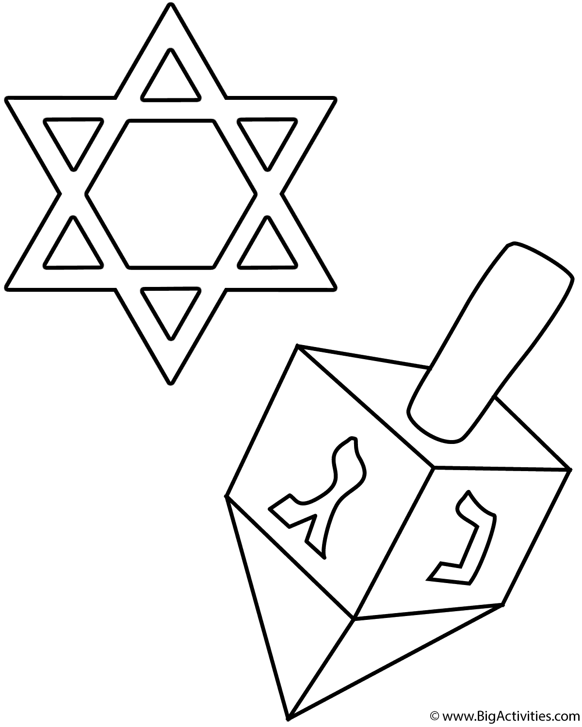 Dreidel and star of david