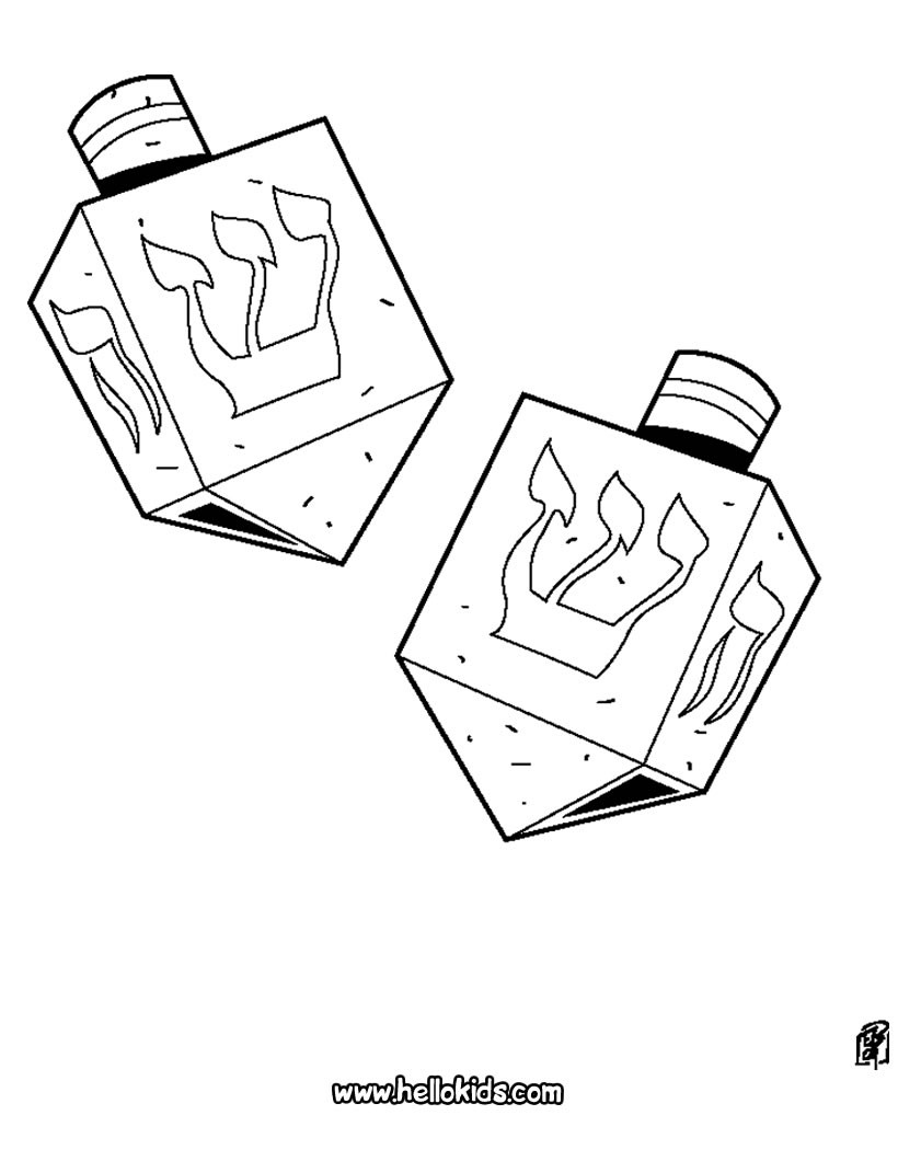 Dreidel coloring pages