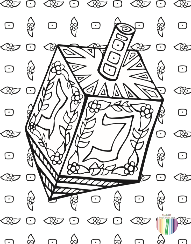 Dreidel coloring sheet â charlies bookstore