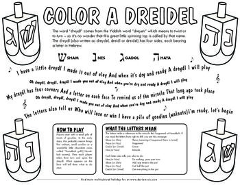 Dreidel coloring page dreidel music activities for kids holiday songs