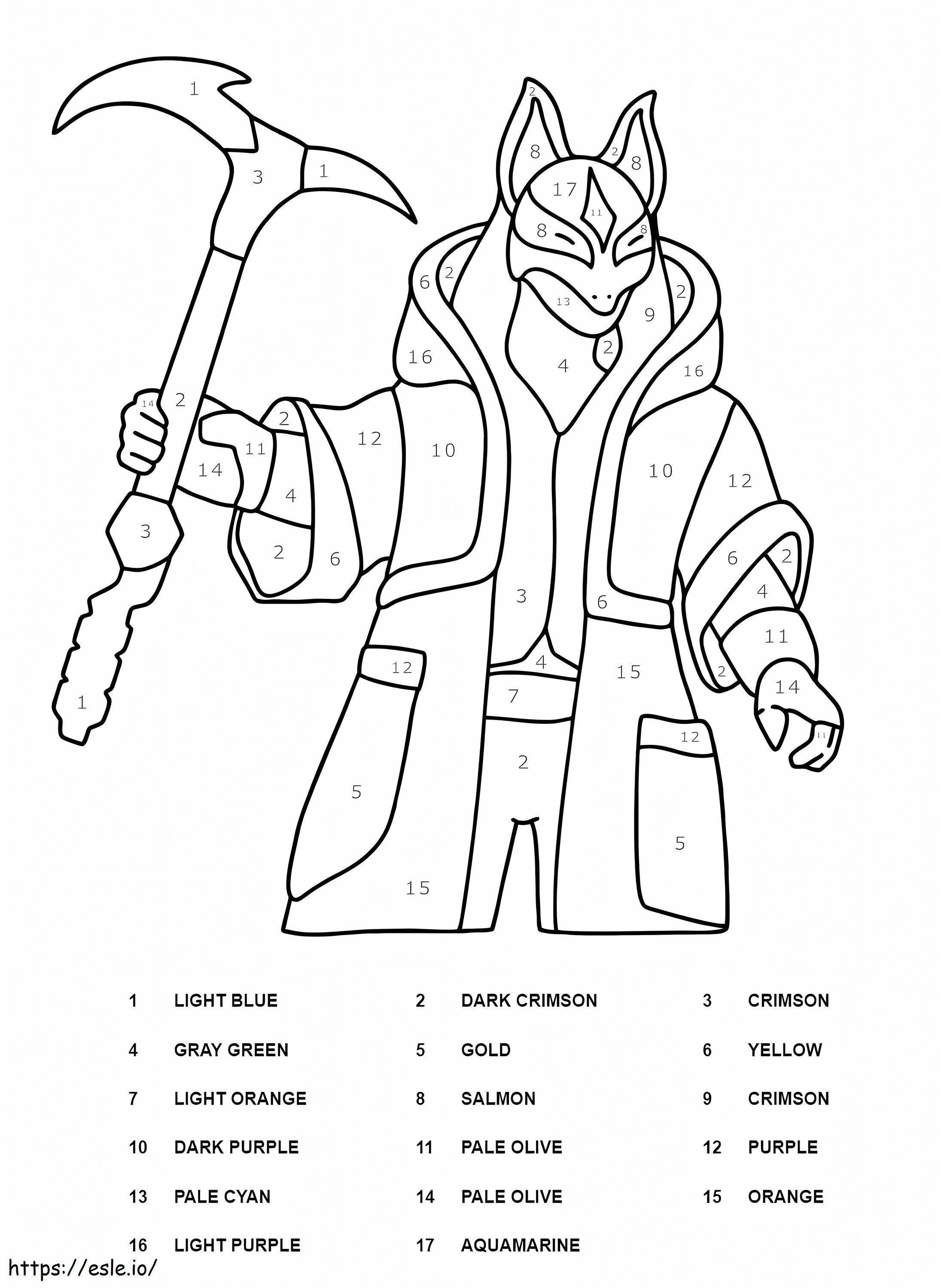 Drift fortnite color by number coloring page