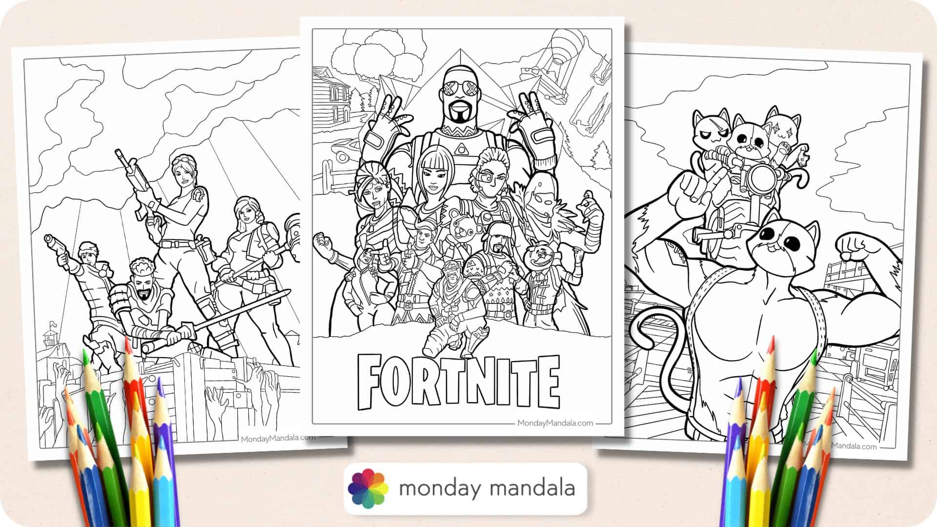 Fortnite coloring pages free pdf printables