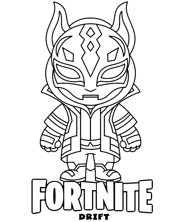 Pop drift fortnite coloring page