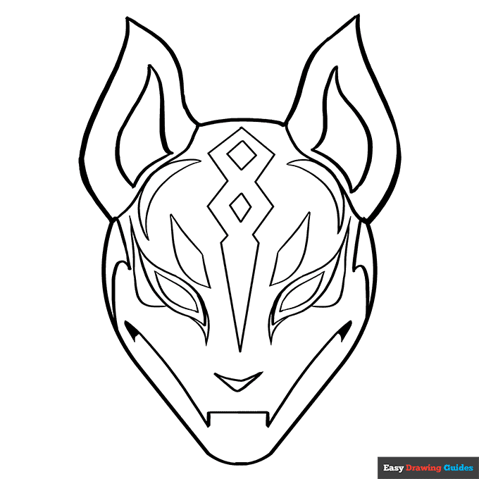 Drift mask from fortnite coloring page easy drawing guides