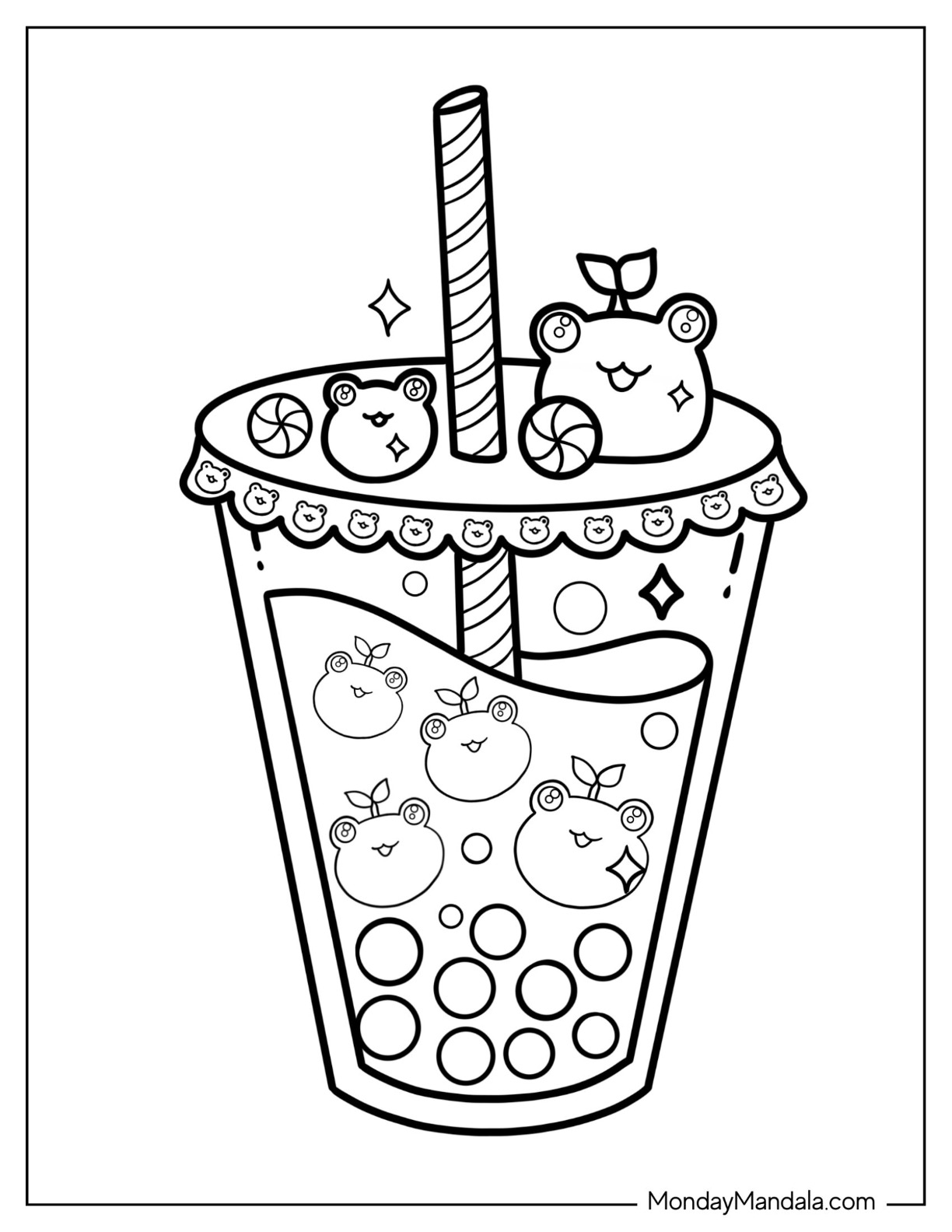 Boba tea coloring pages free pdf printables