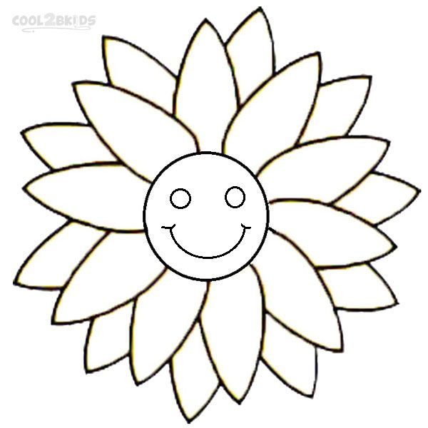 Printable smiley face coloring pages for kids coolbkids flower templates printable flower templates printable free flower template