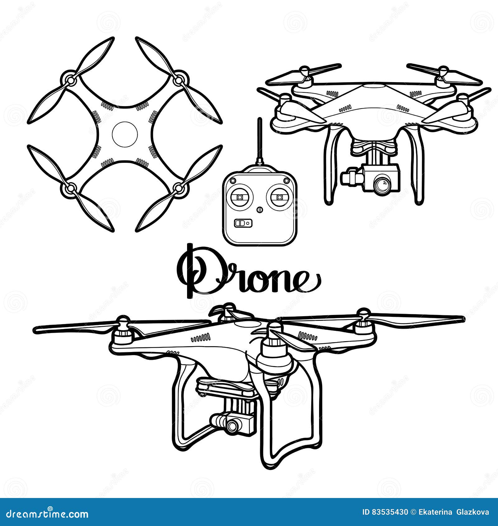 Graphic collection of drones stock vector