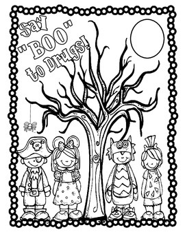 Say boo to drugs color sheet by karen pederson tpt