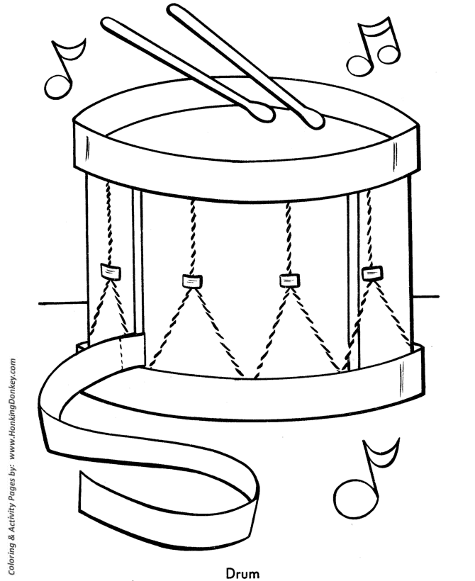 Easy coloring pages toy drum easy coloring activity pages for prek and primary kids