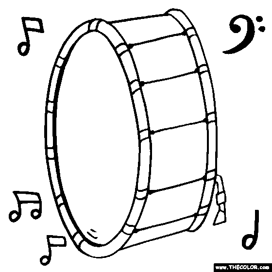 Bass dru online coloring page