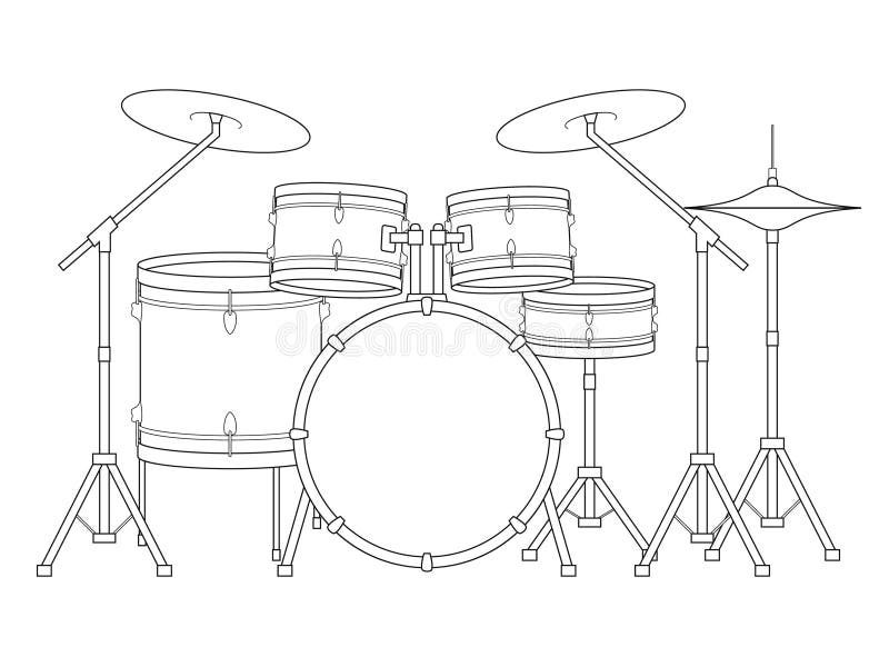 Drum set coloring stock illustrations â drum set coloring stock illustrations vectors clipart