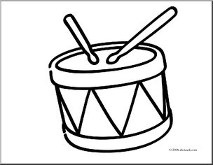 Clip art basic words drum coloring page i