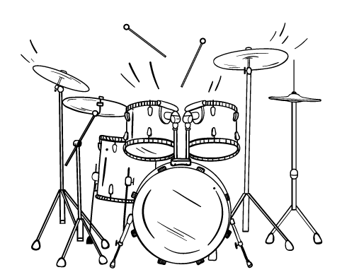 Free drum coloring page