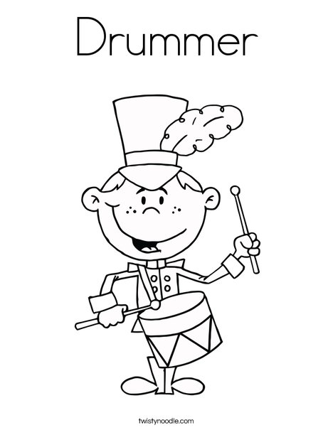 Drummer coloring page