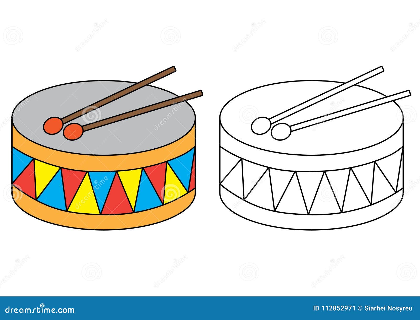 Drum coloring stock illustrations â drum coloring stock illustrations vectors clipart