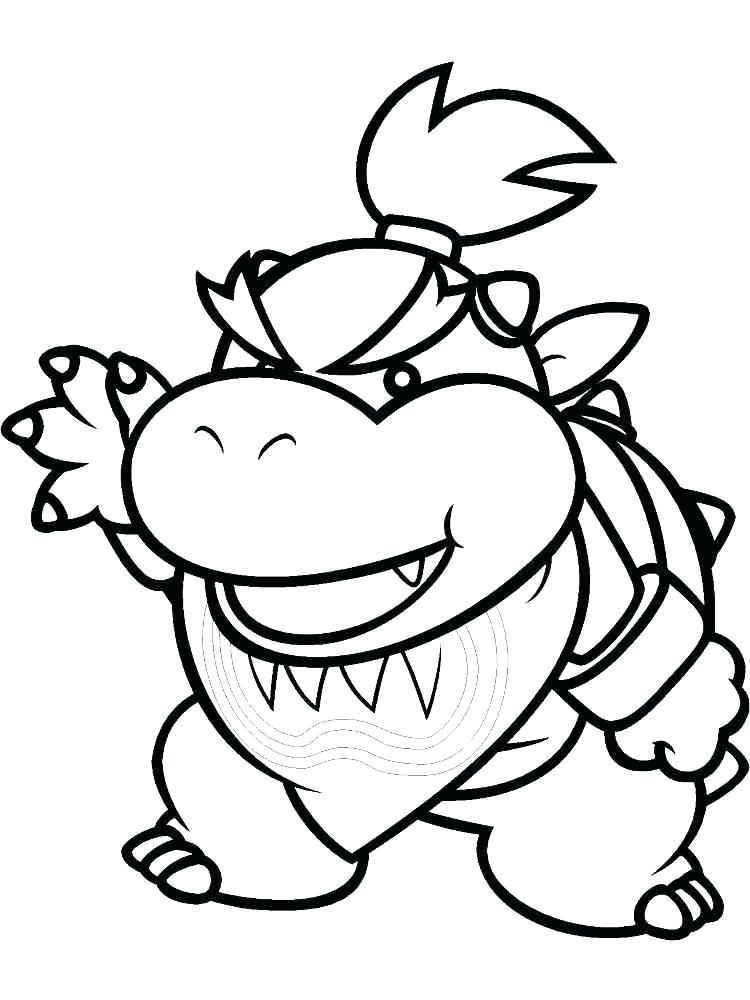 Easy bowser coloring page