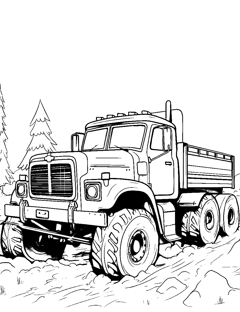 Truck coloring pages free printable sheets