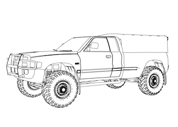 Premium vector a sketch of a pickup truck with the word ford on the front